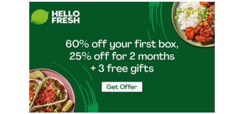 HelloFresh - Get Cooking With 60% off Your First Box