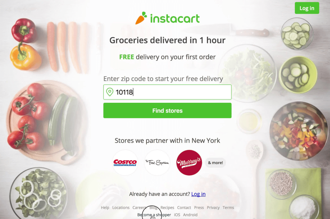 Instacart - Sign up for Free Delivery on Your First Order