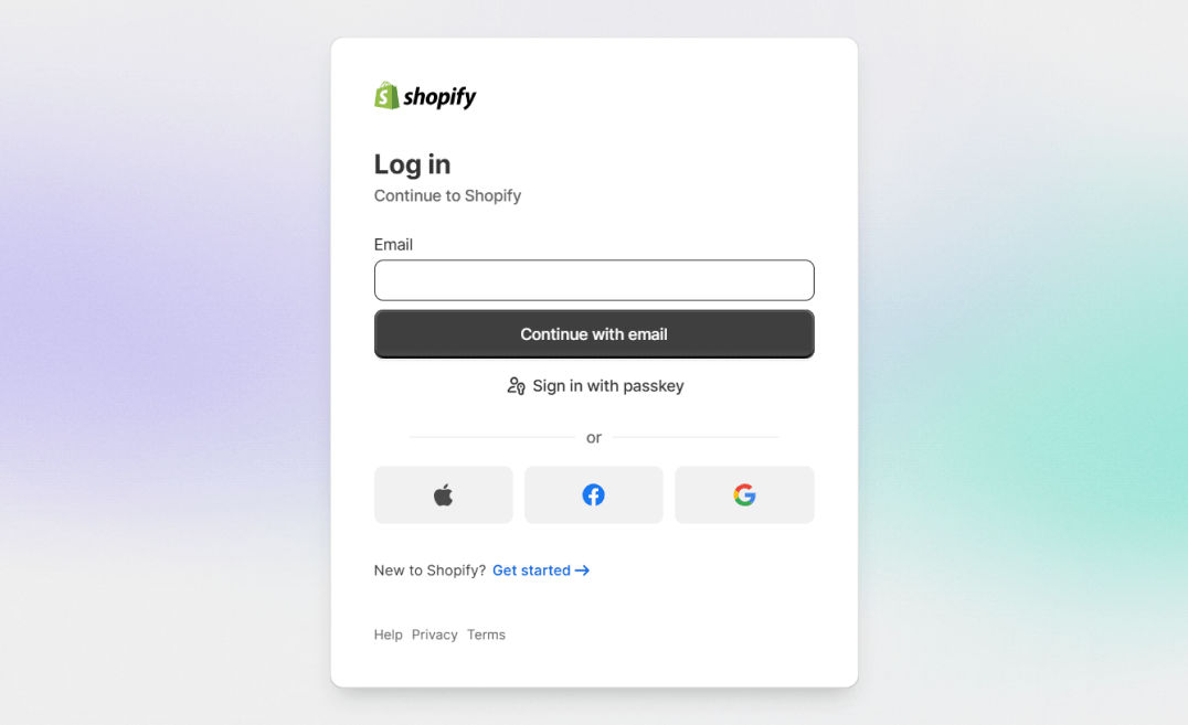 Shopify LOGIN