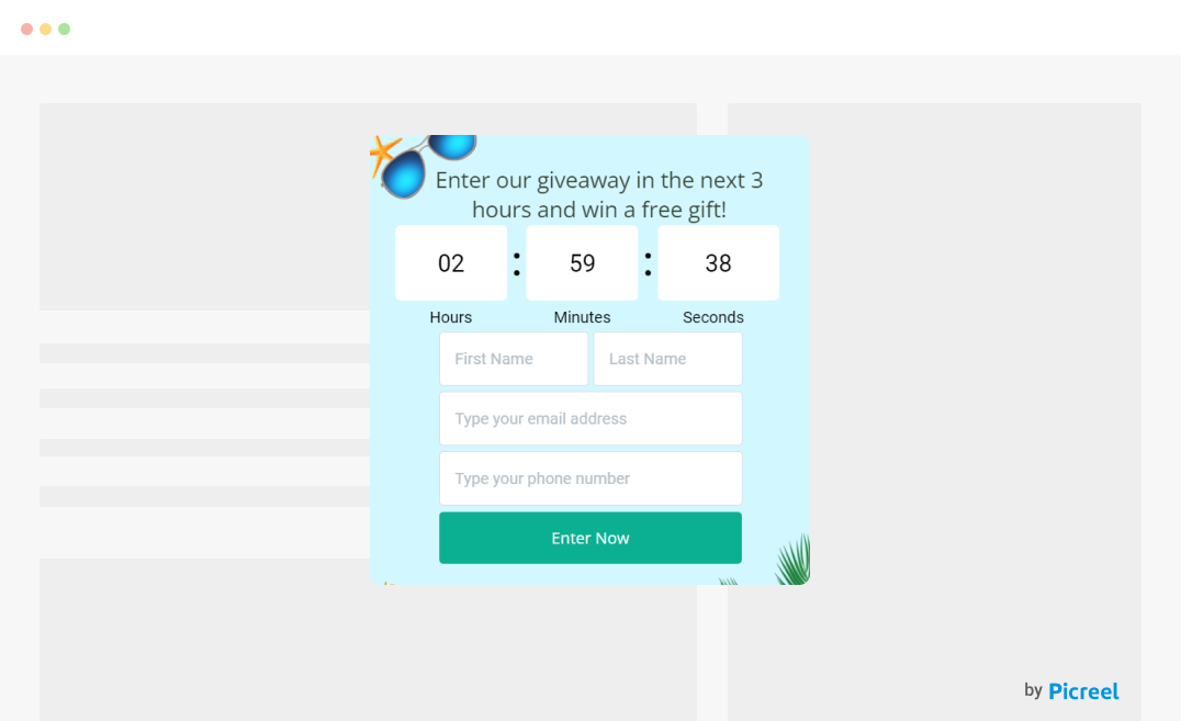 Giveaway Countdown Timer Popup