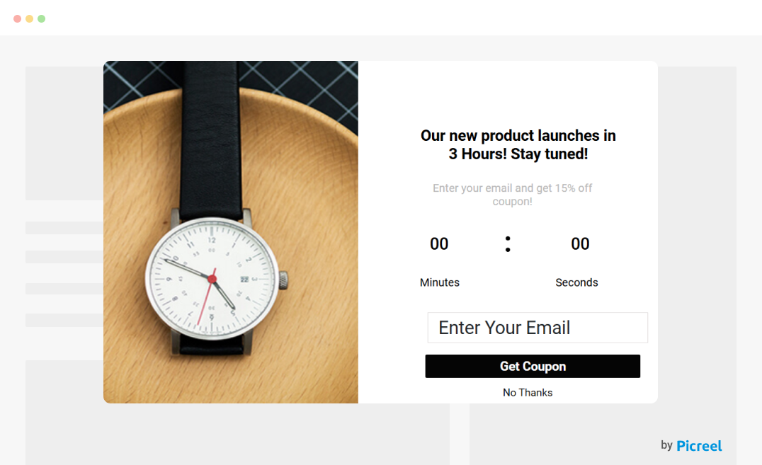 Product Launch Countdown Timer Popup