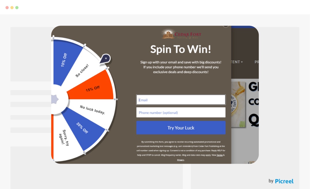 Spin-the-Wheel Popup