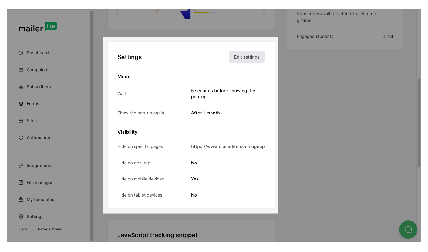 configure the display rules