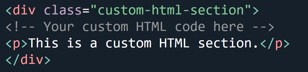 custom HTML code