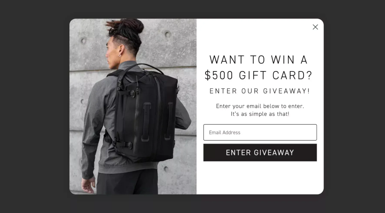 Gift Card Giveaway Popup