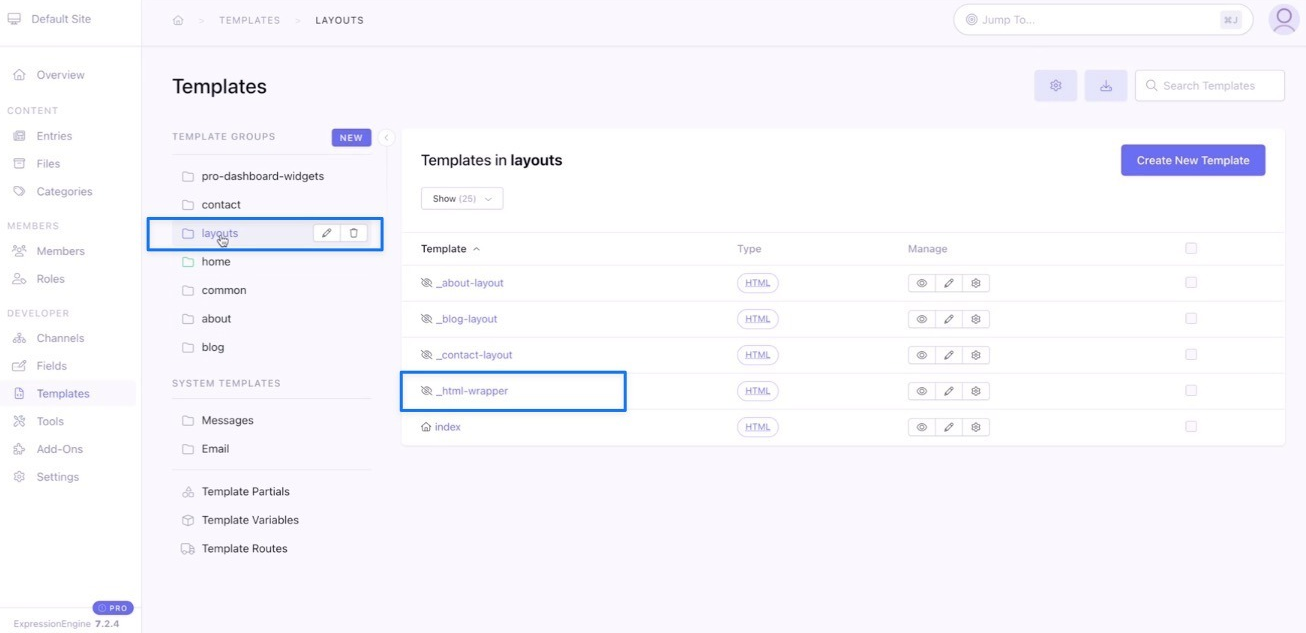 select layouts