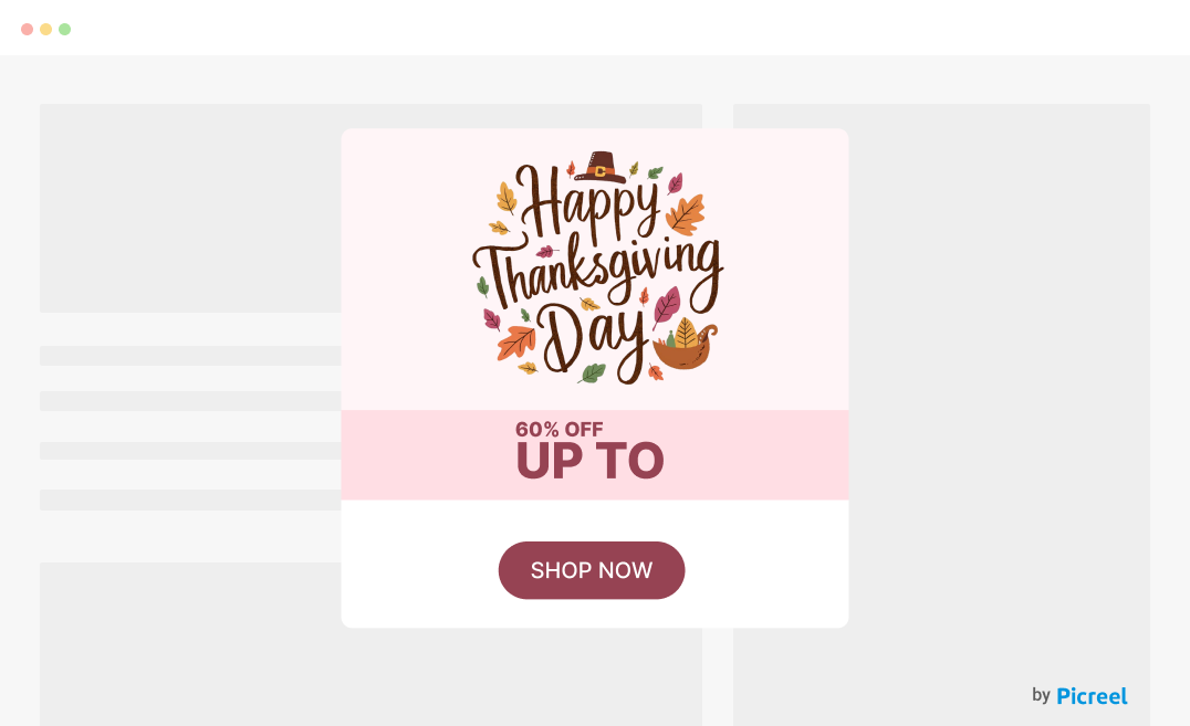 Thanksgiving Day Discount Code Popup