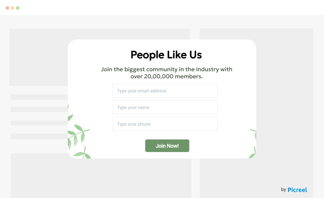 Social Proof Popup Message